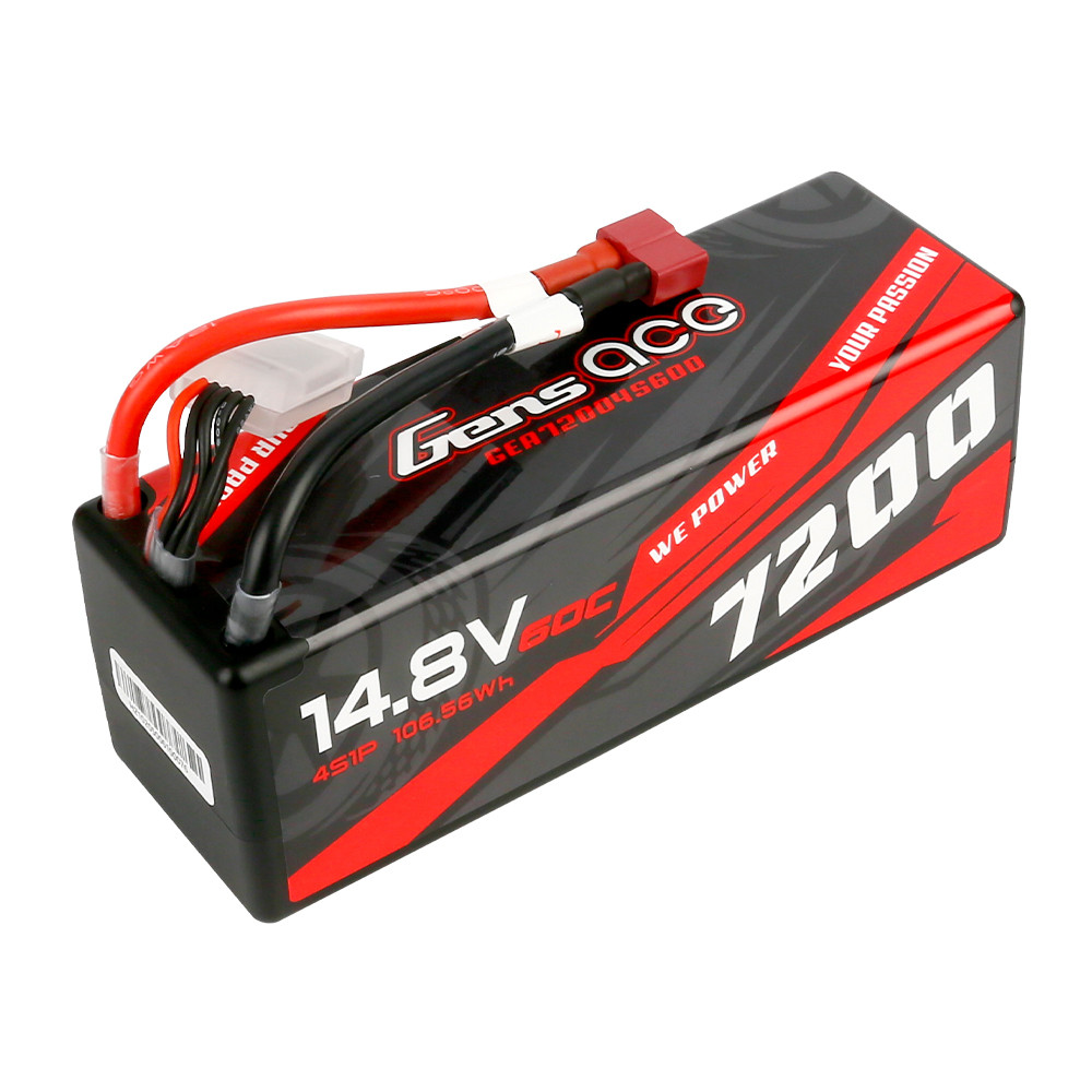 Gens Ace Advanced 5500mAh 7.6V 100C 2S1P HardCase Lipo Battery Pack Wi