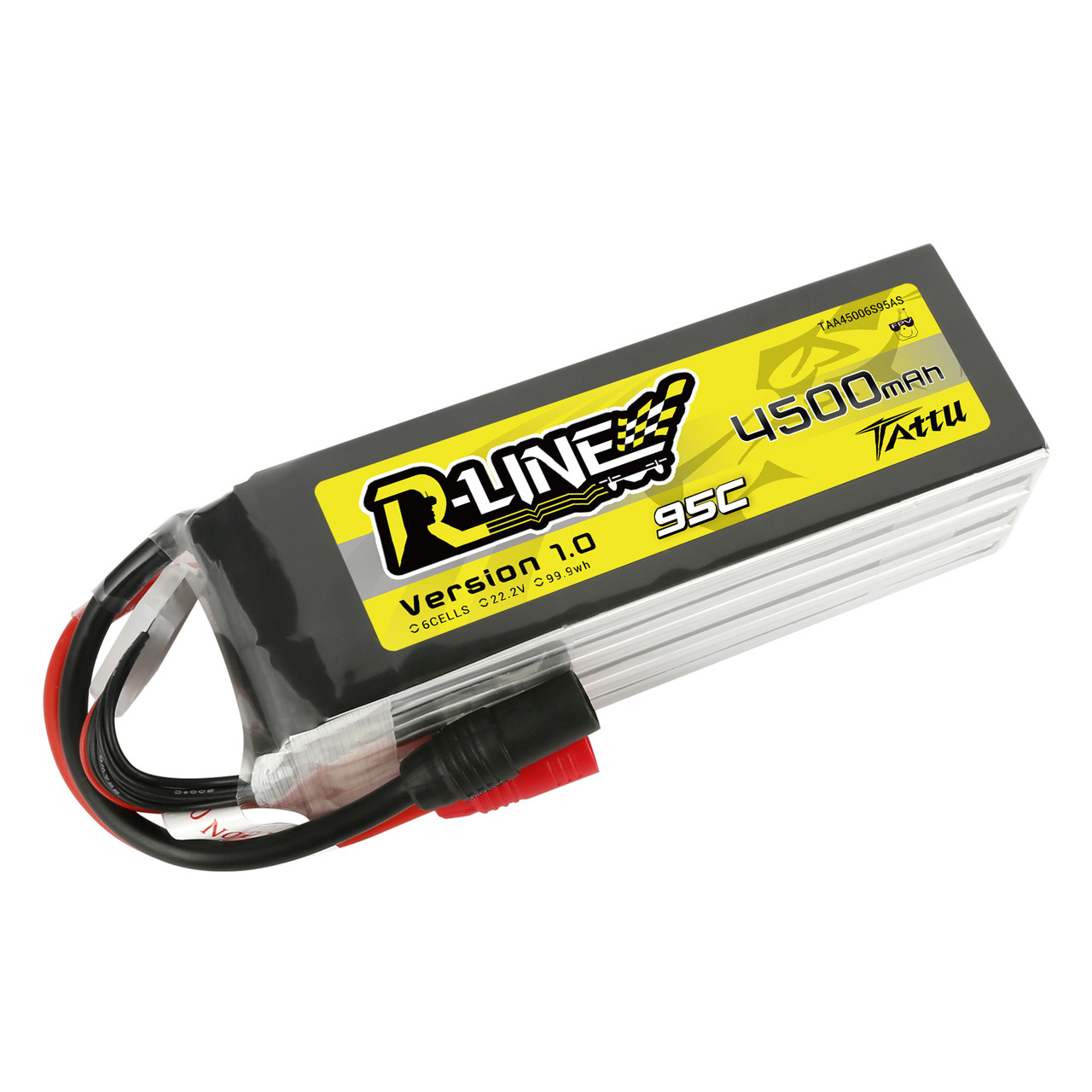 Tattu R-Line-4500mAh 6S 95C Lipo Battery Pack with AS150 Plug