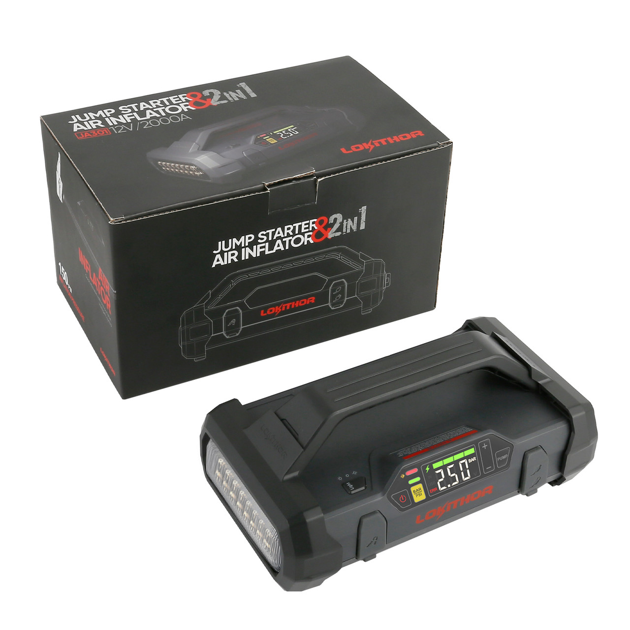 JA301-Car Jump Starter and air inflator with capacity of 74Wh