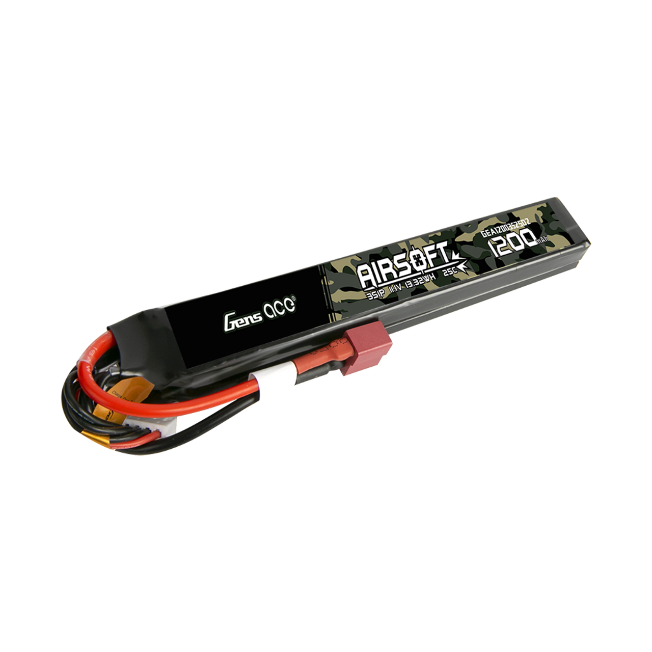 Gens ace 1200mAh 3S 25C 11.1V Slim Airsoft Gun Battery with Tamiya