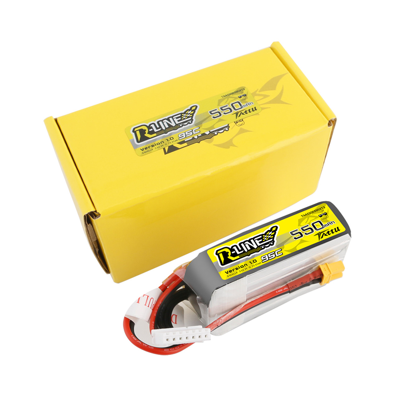 Tattu 550mAh 6S 95C 22.2V R-Line Lipo Battery Pack with XT30