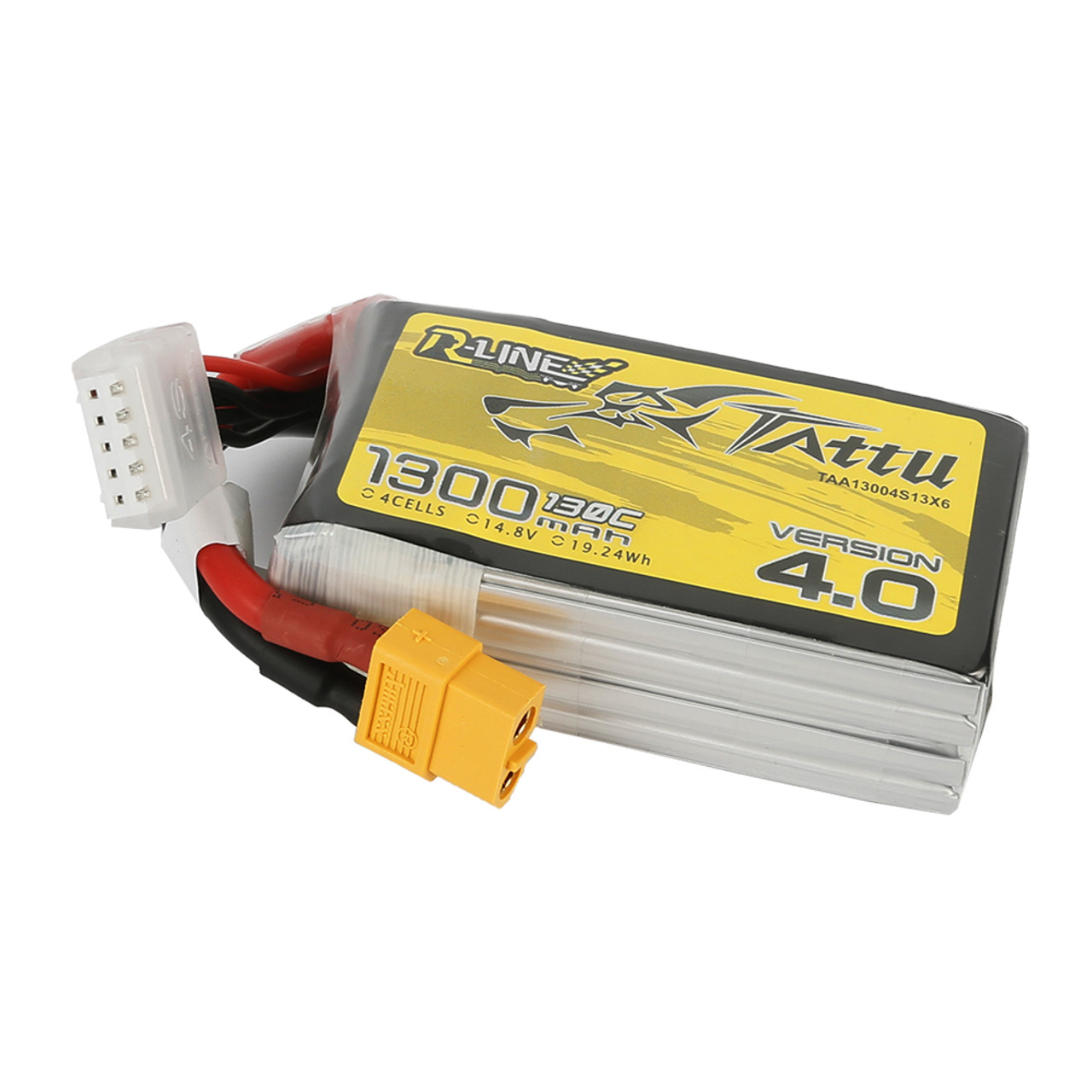 Tattu 1300mAh 4s 130C 14.8V R-Line Version 4.0 Lipo Battery