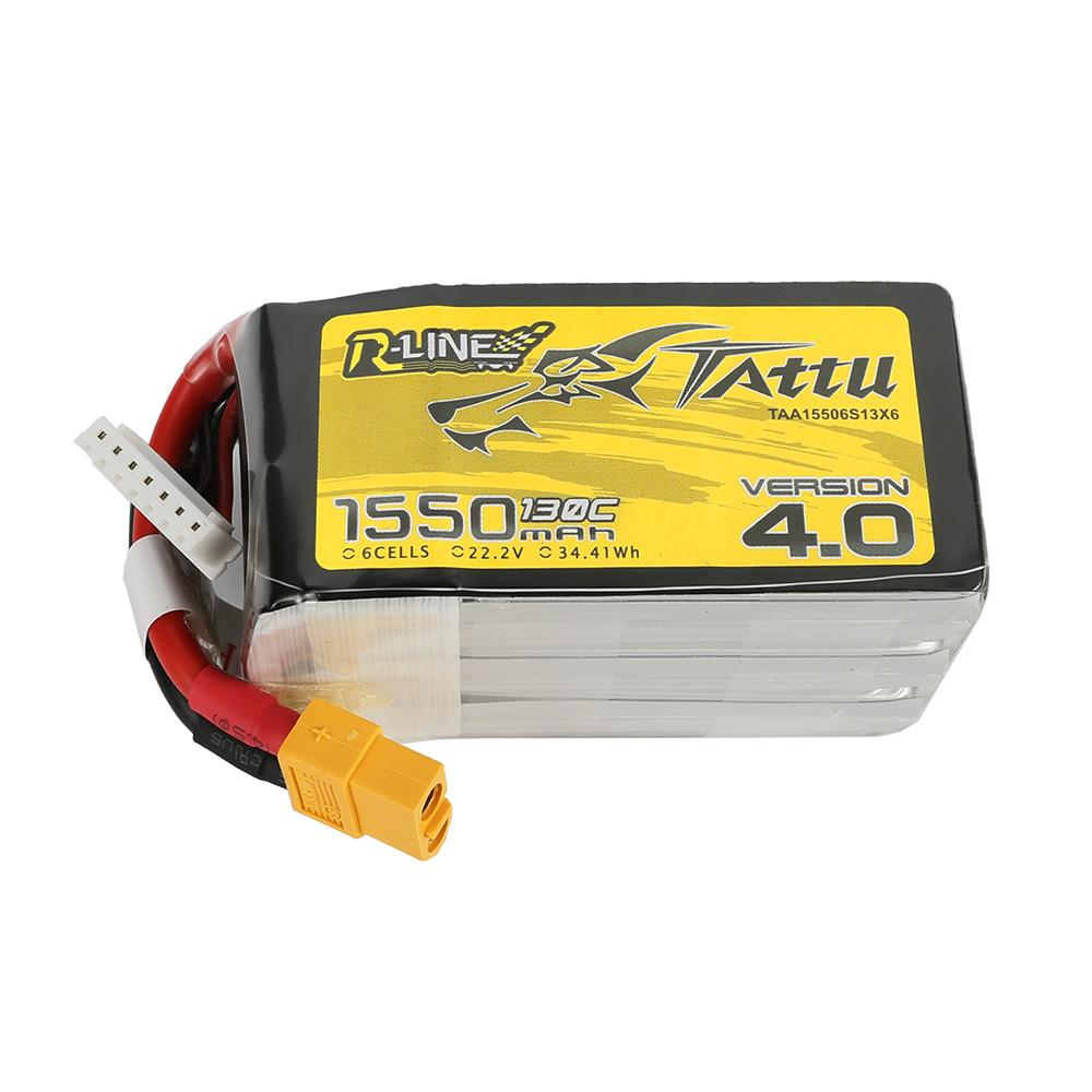 Tattu 1550mAh 6S 130C 22.2V R-Line Version 4.0 Lipo Battery Pack