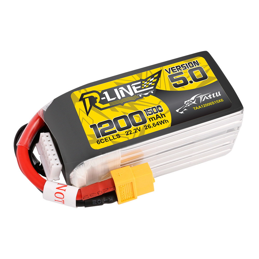 Tattu R-Line Version 5.0 1200mAh 6S 150C 22.2V Lipo Battery Pack