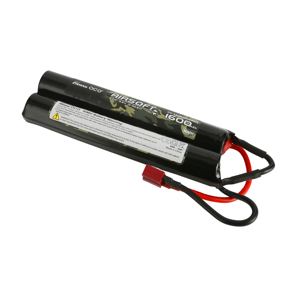 Gens Ace 1600mAh 8s 9.6V Airsoft Gun Nunchuck-Style NIMH Battery