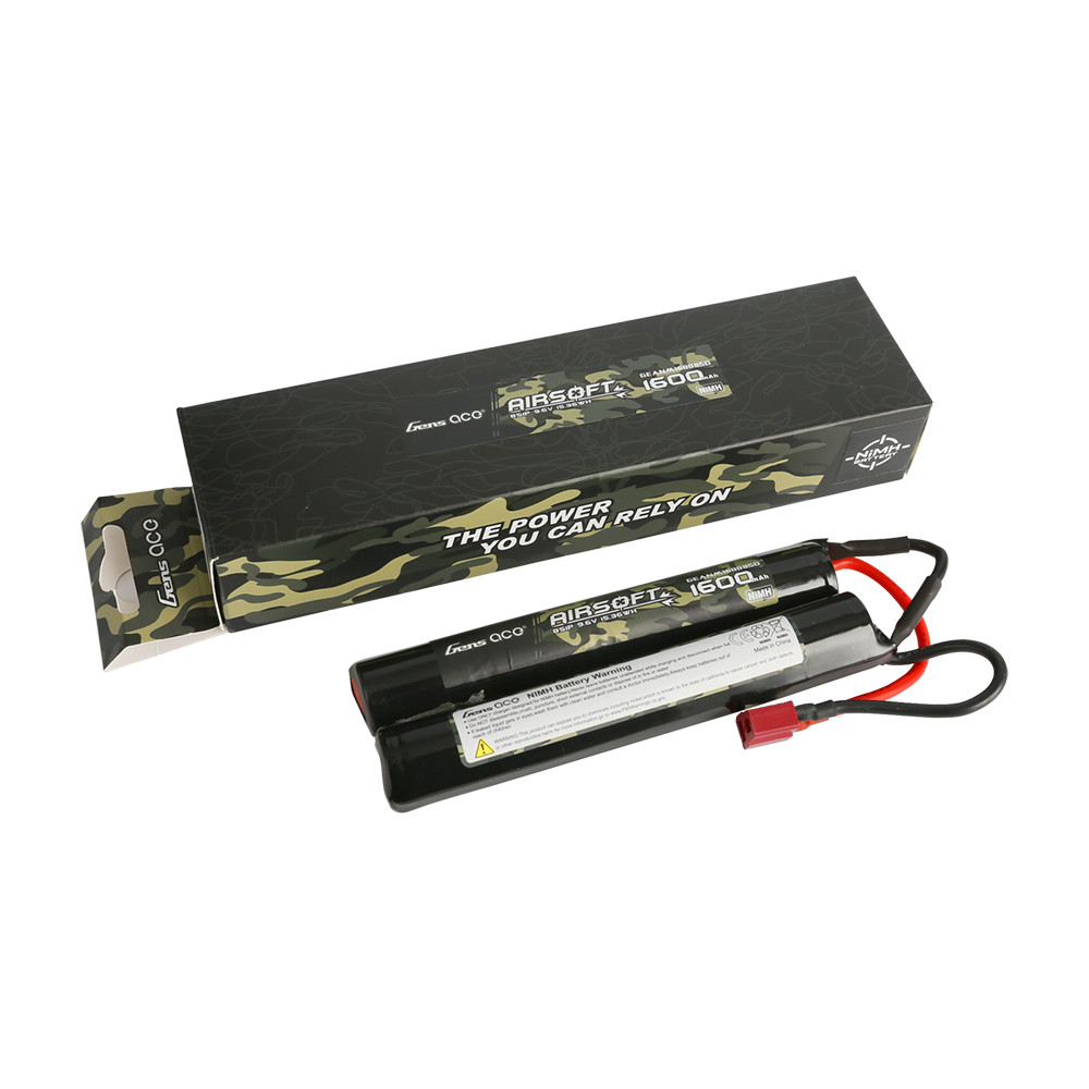Gens Ace 1600mAh 8s 9.6V Airsoft Gun Nunchuck-Style NIMH Battery