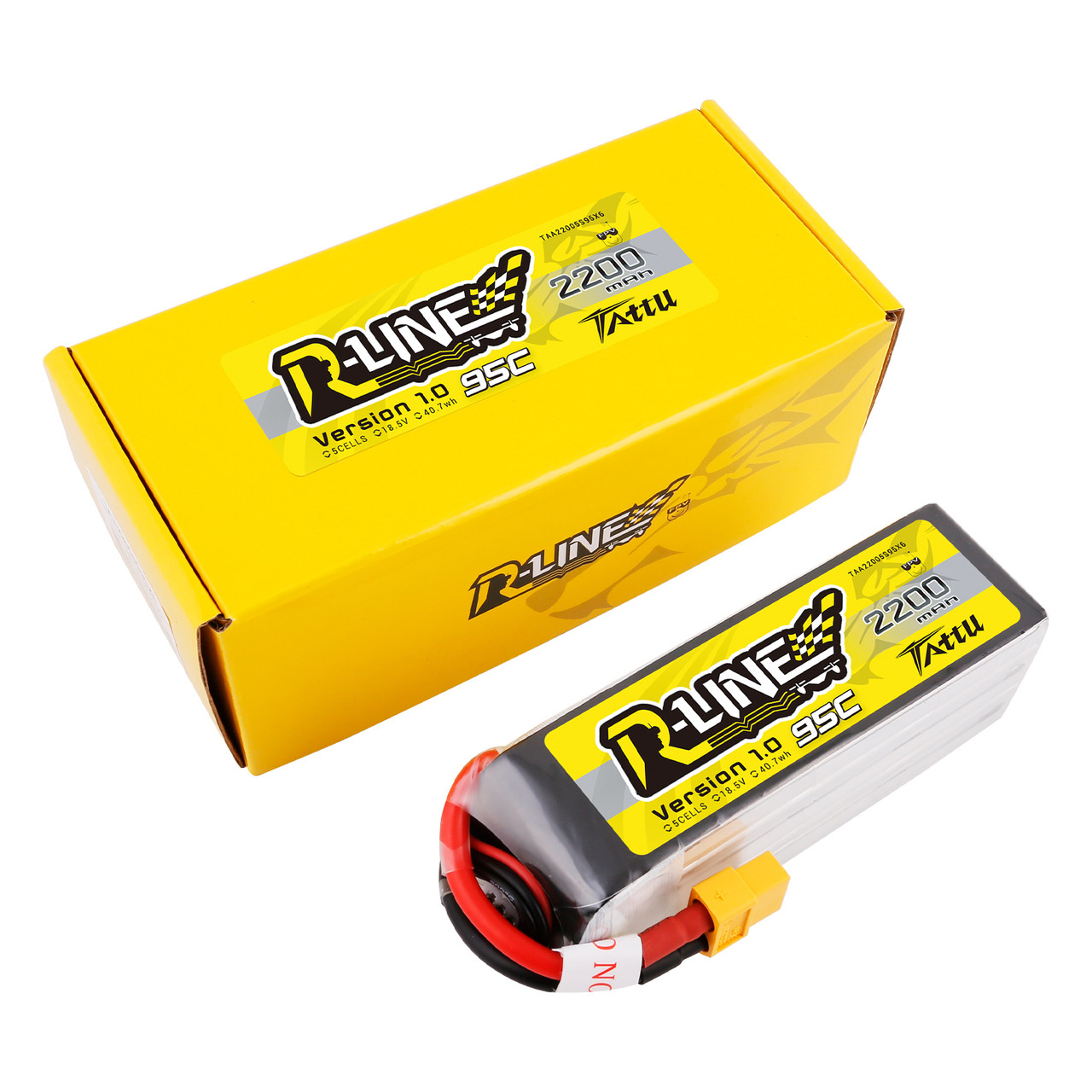 Tattu 2200mah 5S 95C 18.5V R-Line Lipo Battery with XT60 Plug For