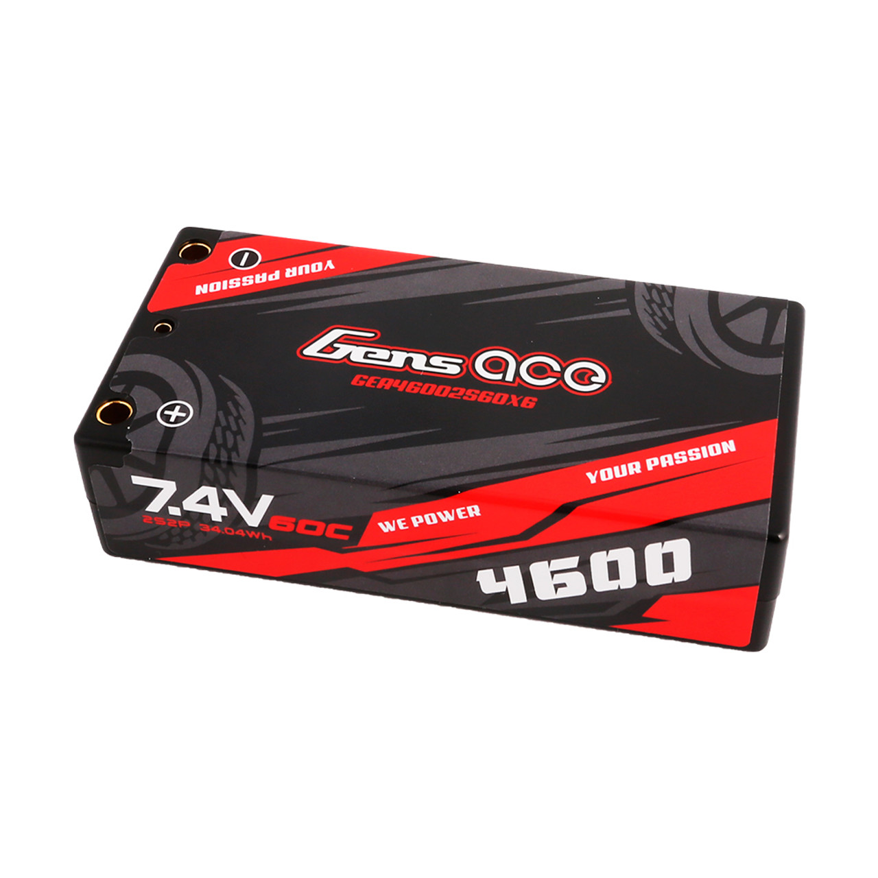 Gens ace 4600mAh 7.4V 60C 2S2P HardCase Shorty Lipo Battery