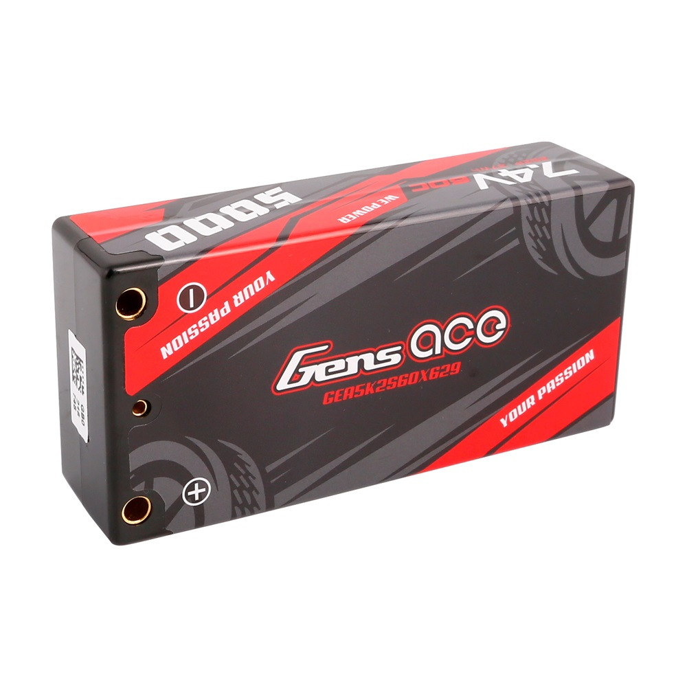 Gens ace 5000mAh 7.4V 60C 2S2P HardCase Lipo Battery Shorty Pack 29#