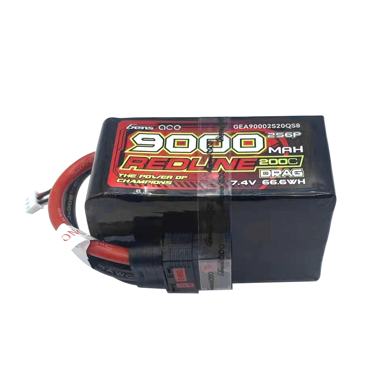 Gens ace Lipo Redline Drag Race 9000mAh 7.4V 200C 2S6P with QS8 Plug