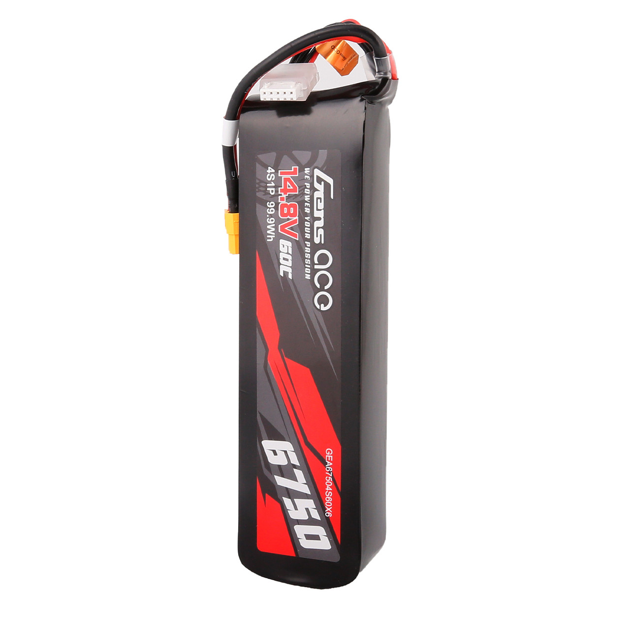 Gens ace 6750mAh 4S 60C 14.8V Lipo Battery 12# XT60 plug