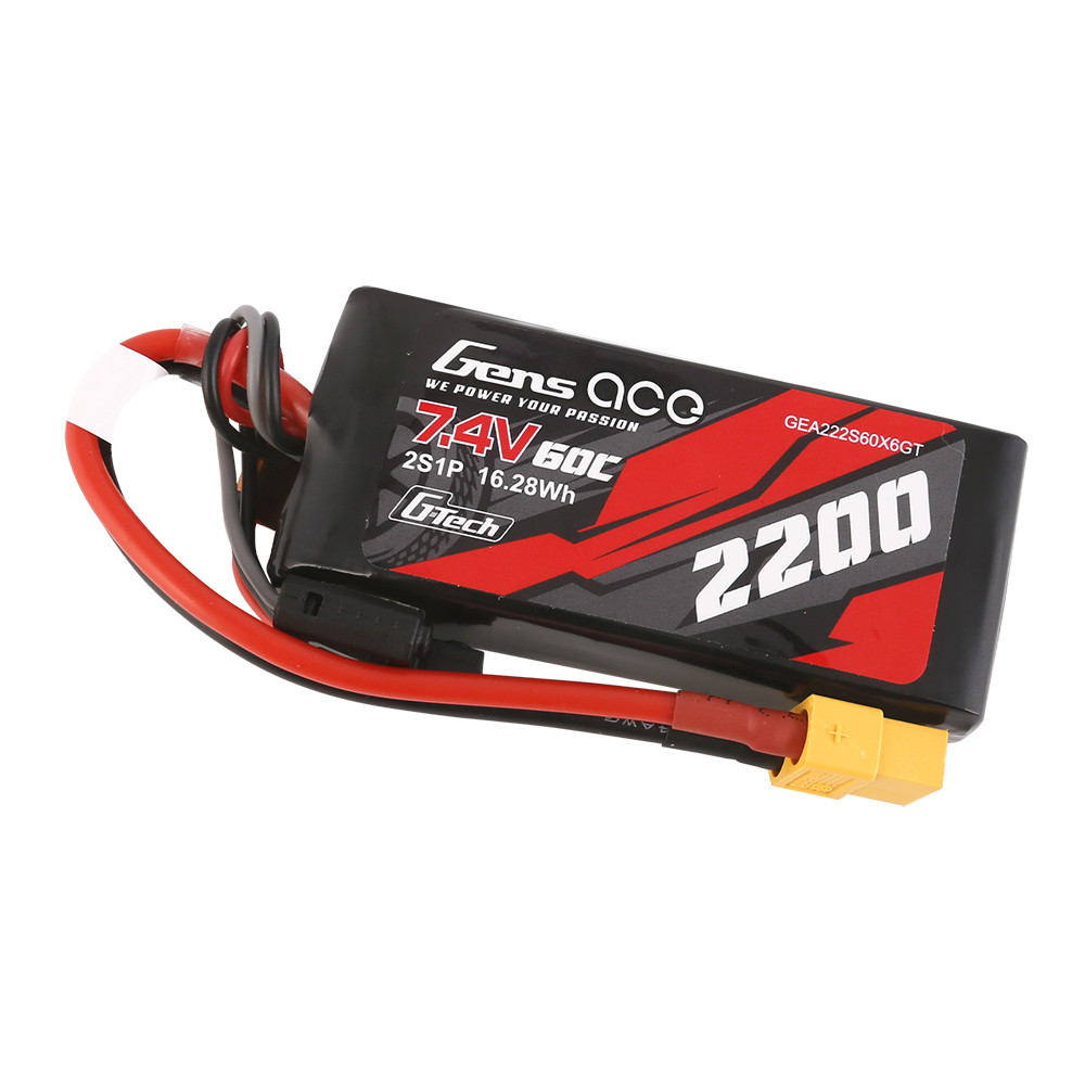 Gens ace 2200mah 2S 60C 7.4V G-Tech Lipo Battery Pack with