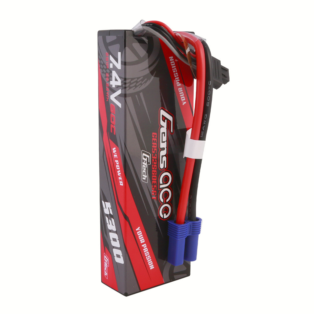 Gens ace 5300mAh 2S 7.4V 60C G-Tech HardCase Lipo Battery Pack 24