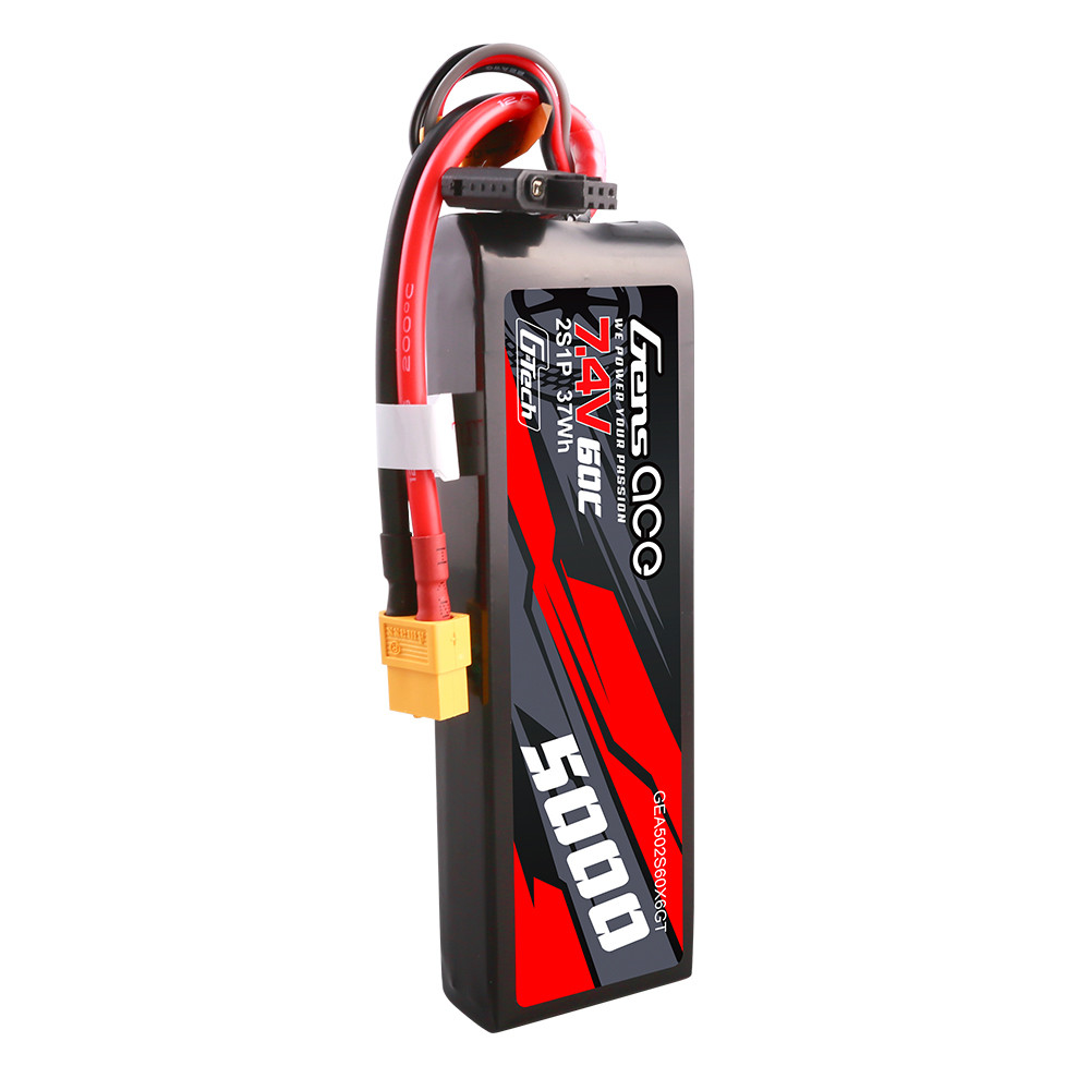Batterie Rc Hardcase Deans Gens Ace Batterie LiPo 5000mAh 7.4V 50C 2S HardCase Pour Voiture RC 1/8 1/10
