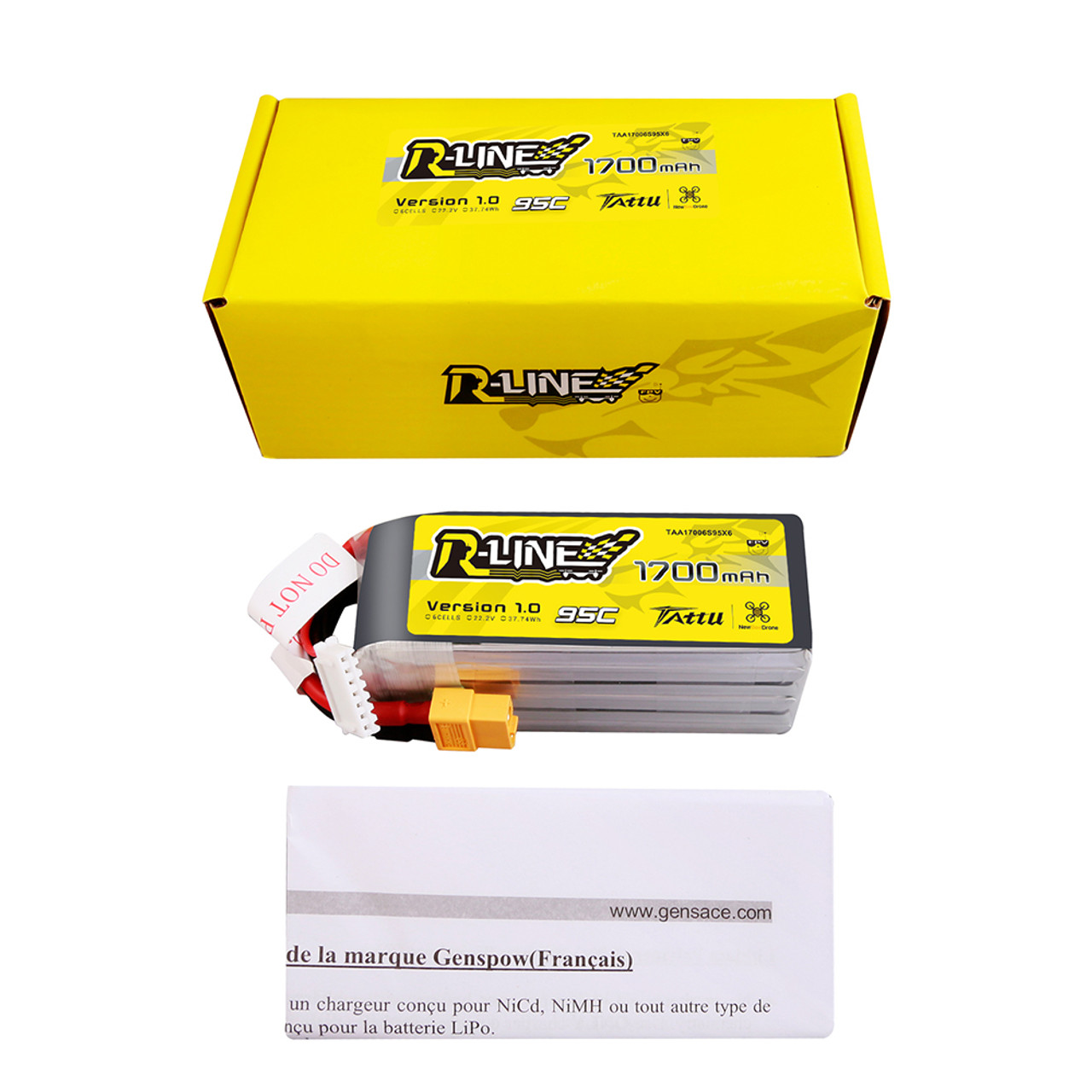 【2個セット】Tattu R-Line1.0 6S 95C 5100mAhリポ Tattu R-Line Version 5.0 1550mAh 6S 150C 22.2V Lipo Battery