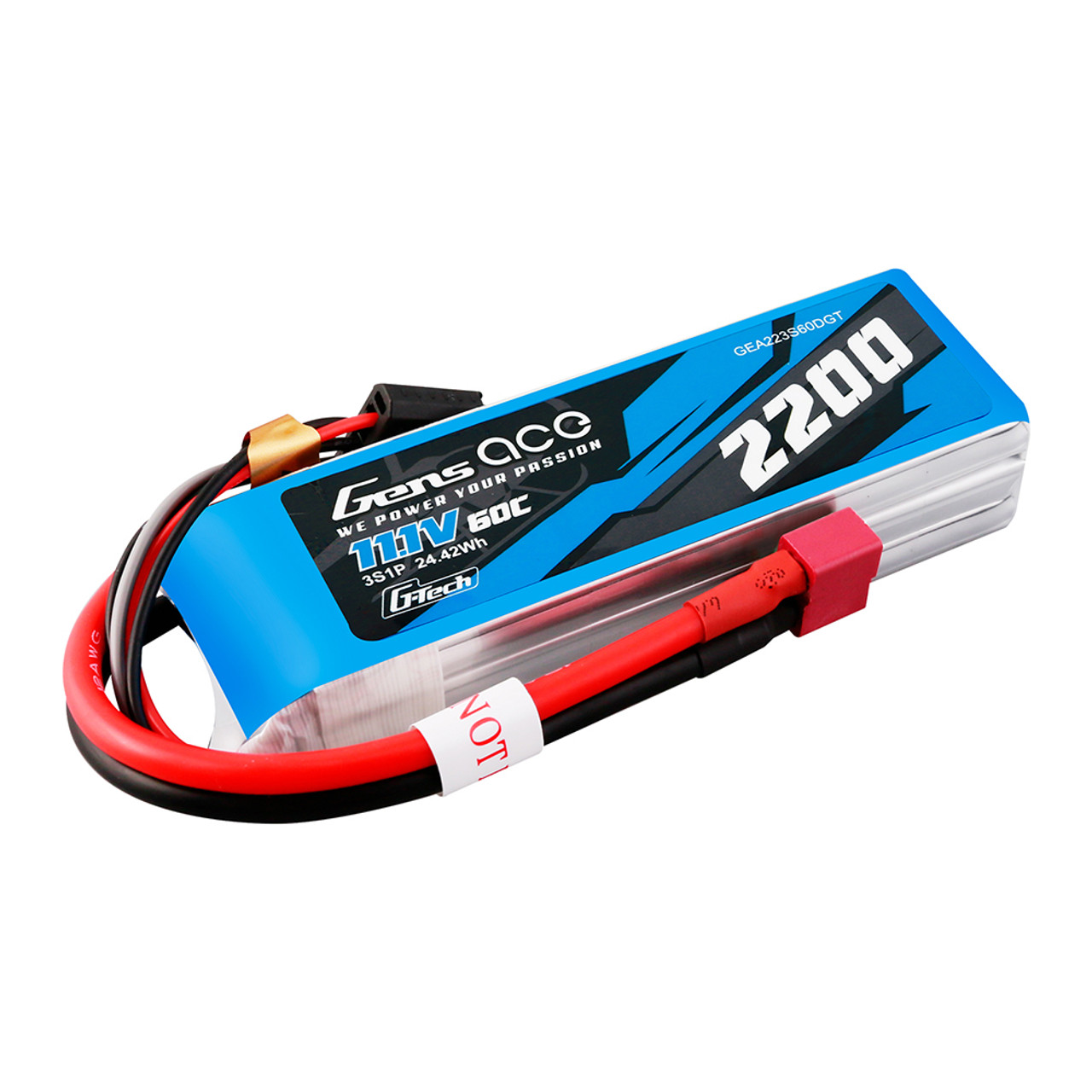 Gens ace Battery LiPo 3S 11.1V-5300-60C(Deans) 139x46x38mm 385g - Björ