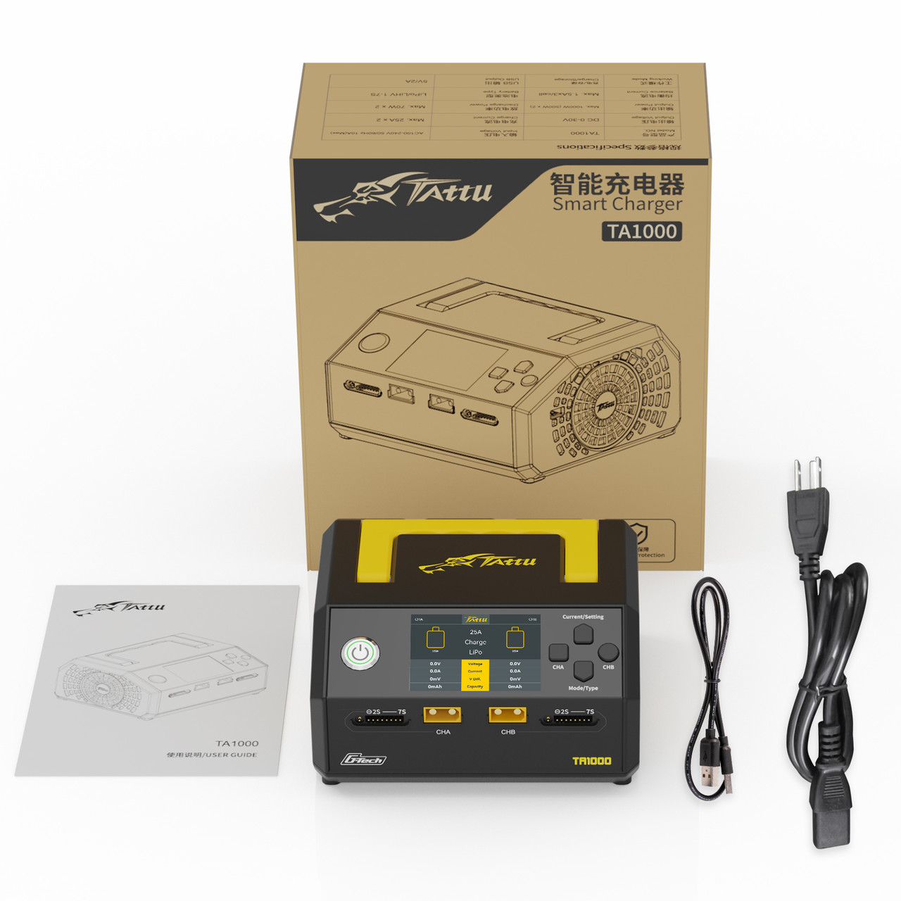 Tattu TA1000 G-Tech Dual-channel Charger 25A*2 1000W for 1S-7S