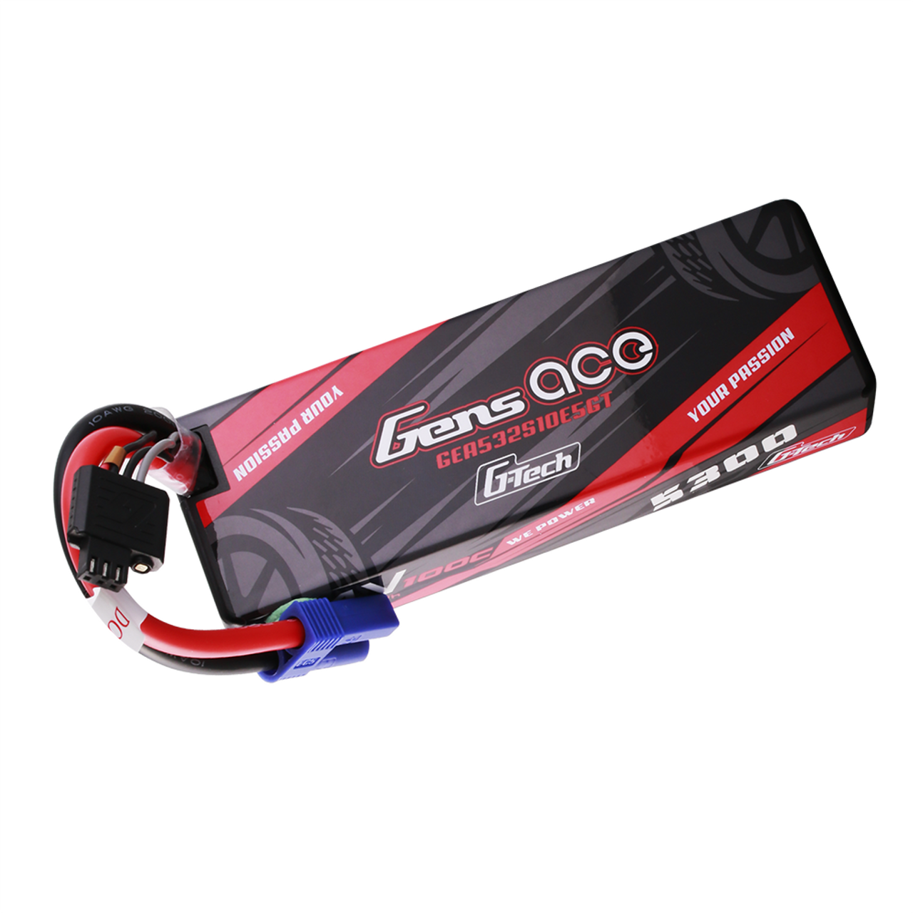 Gens ace 5300mAh 2S 100C 7.4V HardCase G-Tech Lipo Battery112# with EC5 Plug