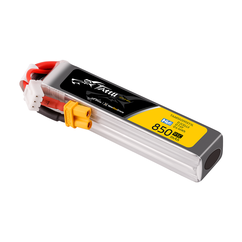 Batteria Lipo Tattu 2S 650mAh 7.4V 75C Con Spina XT30 – Per Drone FPV Race, Quadricottero - 5