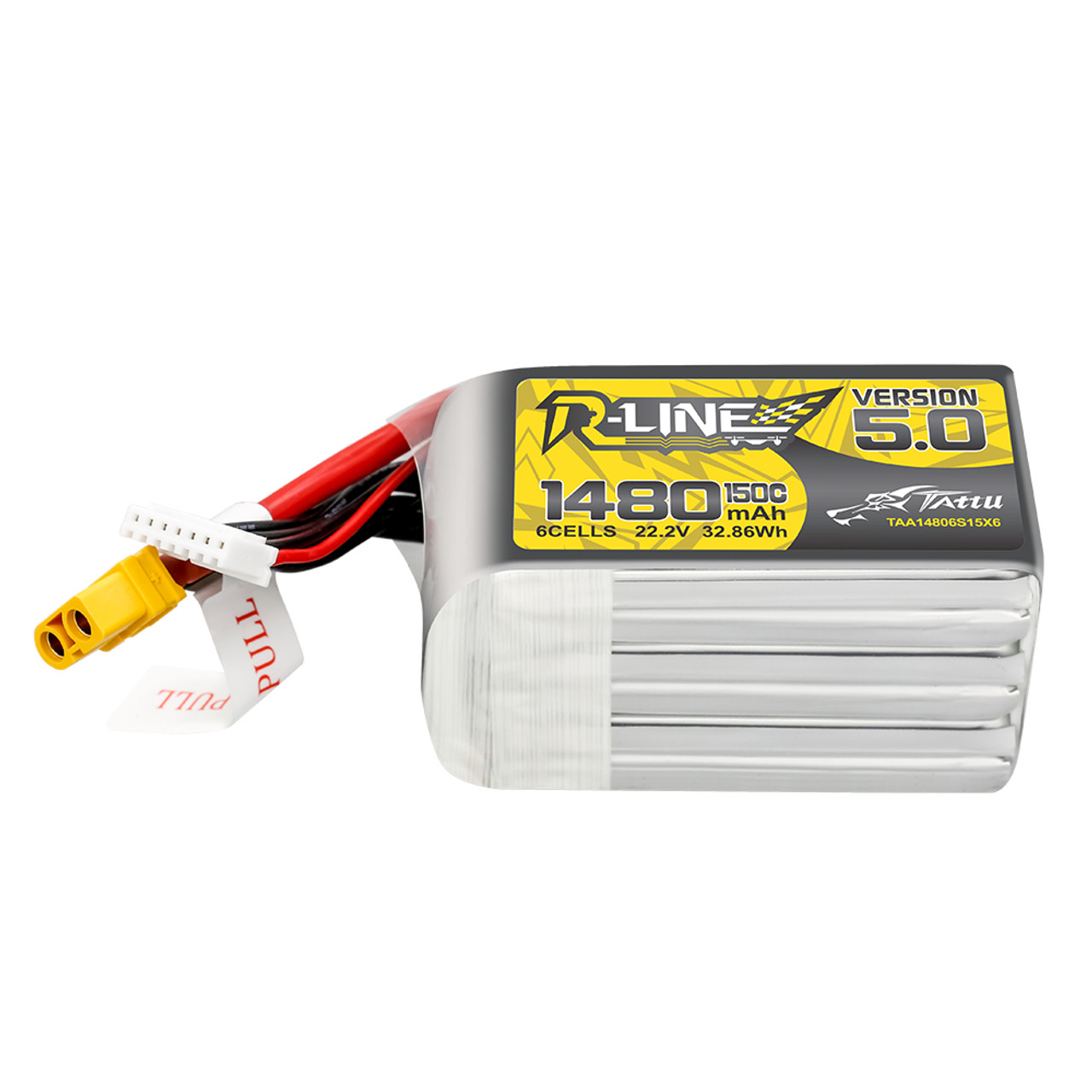 【2個セット】Tattu R-Line1.0 6S 95C 5100mAhリポ Tattu 5100mah 6S 95C 22.2V R-Line Lipo Battery with AS150 Plug