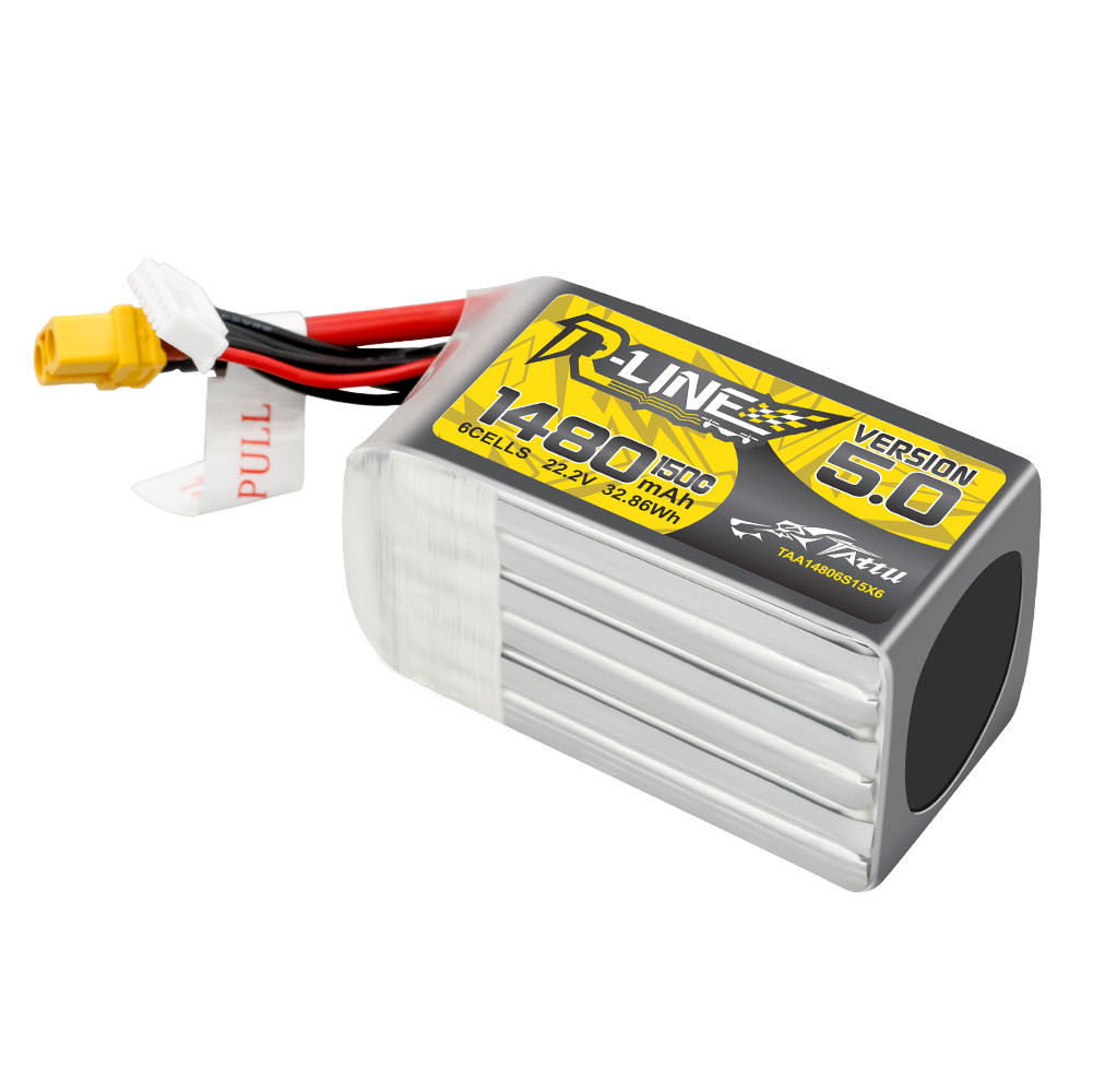Tattu R-Line Version 5.0 1480mAh 6S 150C 22.2V Lipo Battery Pack