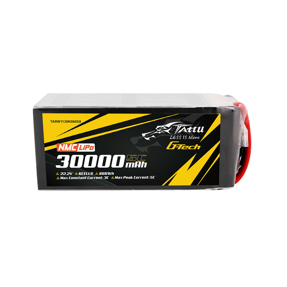 Tattu Semi Solid 30000mAh 22.2V 5C 6S1P G-Tech Lipo Battery Pack