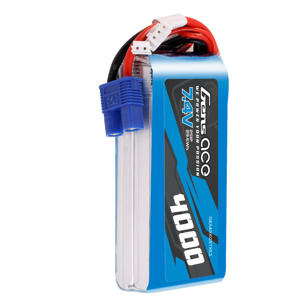 Gens ace 4000mAh 2S 7.4V TX Lipo Battery Pack with EC3 Plug