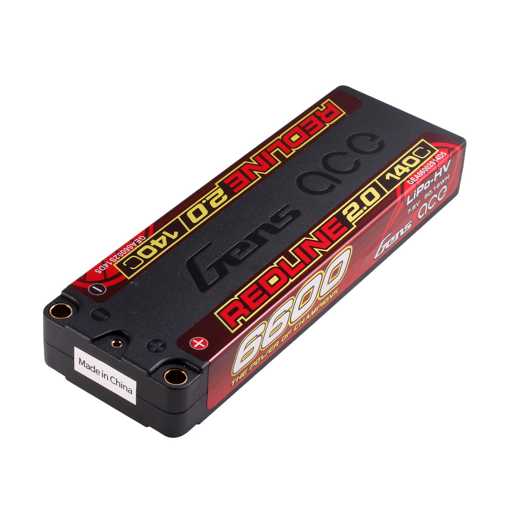 Gens ace 6600mAh 2S 7.6V 140C HardCase 131# Redline 2.0 Series