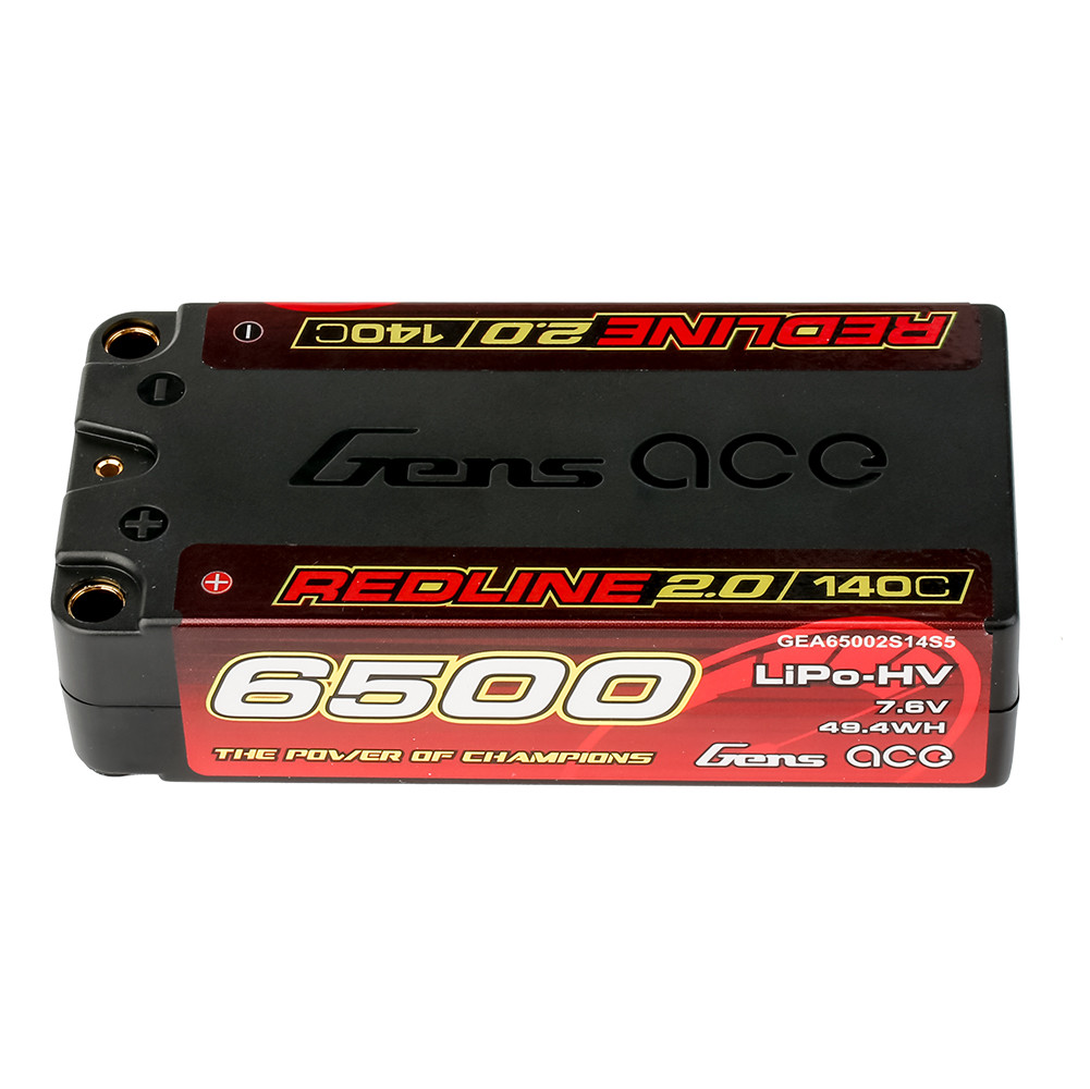 a.c.e チャン Gens ace Redline 2.0 6500mAh 2S 140C 7.6V Shorty Lipo Battery with