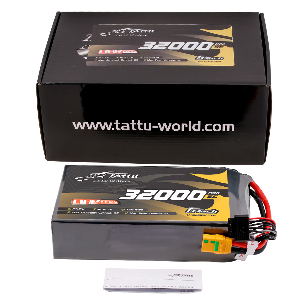 Tattu Ultra High Voltage 32000mAh 23.7V 5C 6S1P G-Tech Lipo