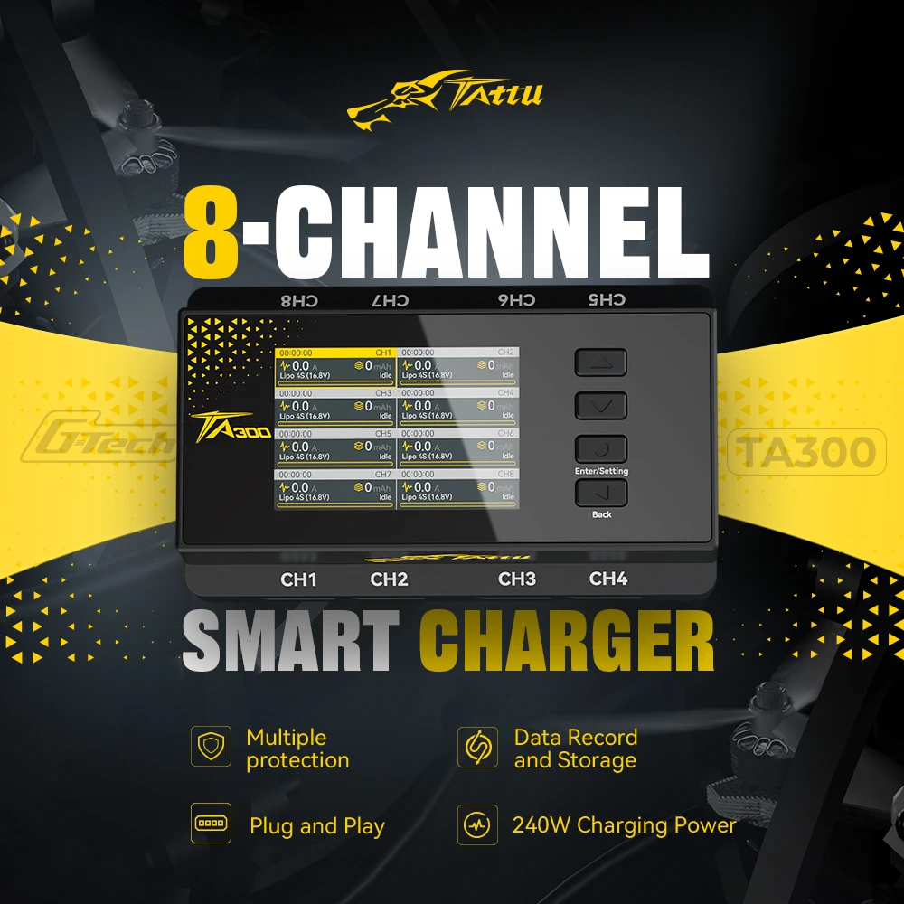 TATTU TA300 G-Tech AC Balance RC Battery Smart Charger-Black