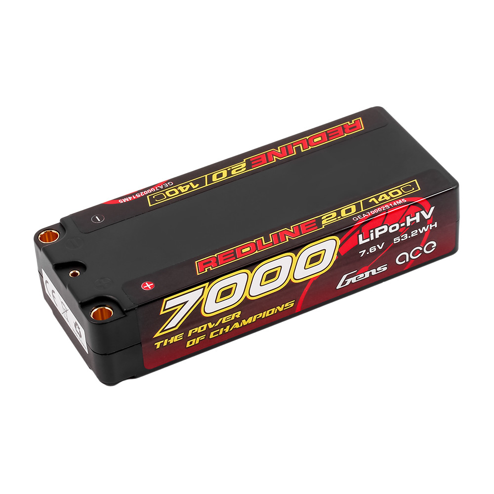 Gens ace Redline 2.0 7000mAh 2S1P 140C Mid- size Lipo battery