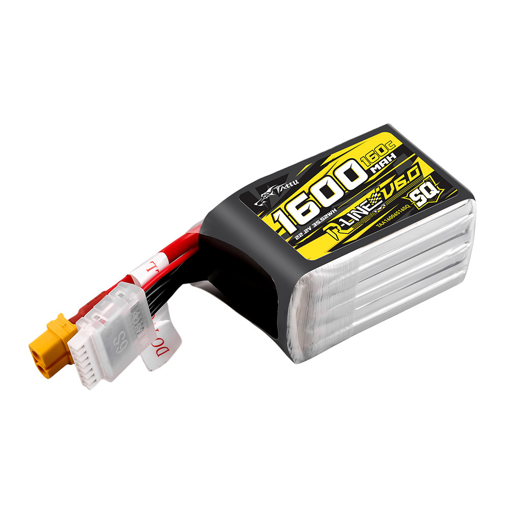 Tattu R-Line Version 6.0 1600mAh 160C 6S 22.2V SQ Lipo Battery