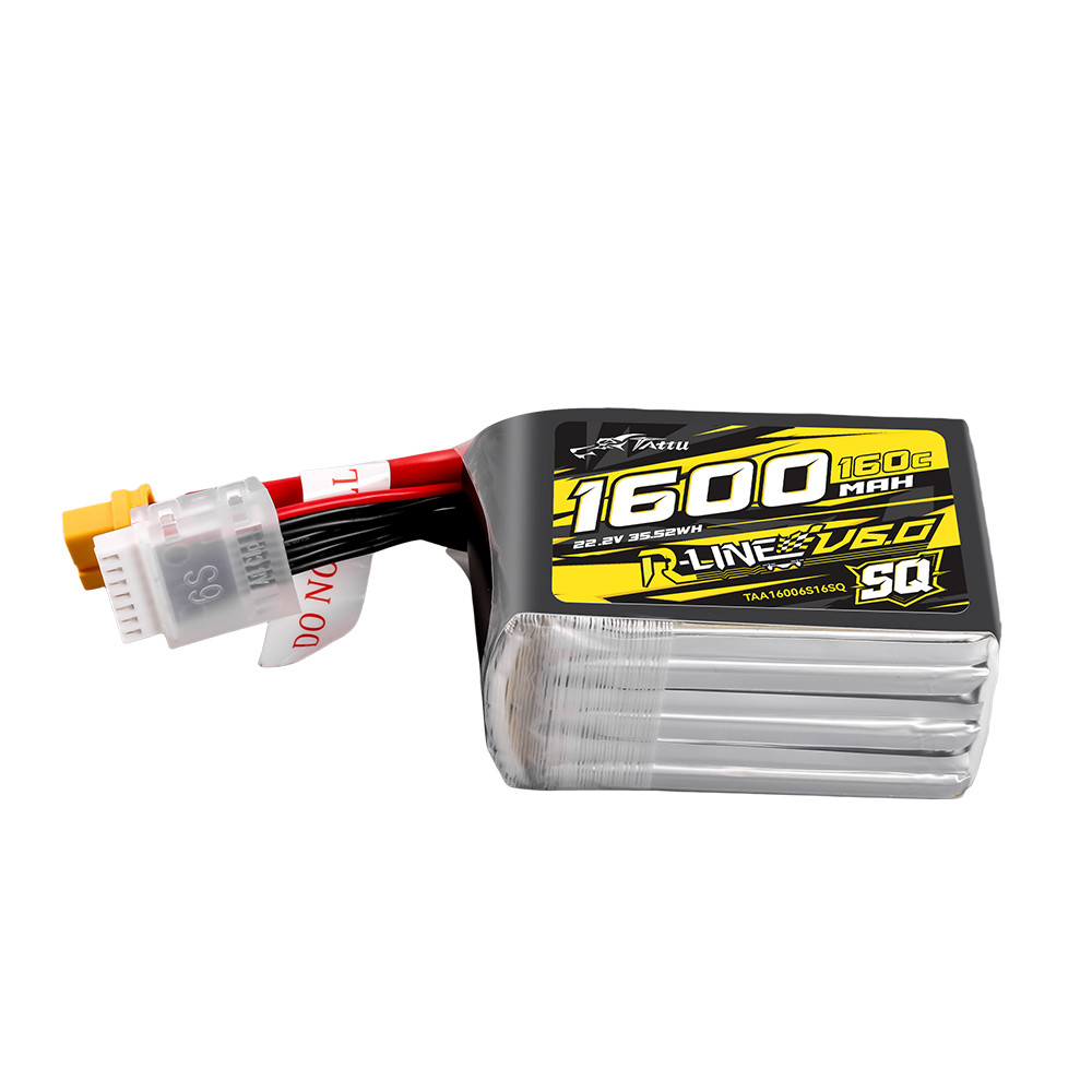 Tattu R-Line Version 6.0 1600mAh 160C 6S 22.2V SQ Lipo Battery