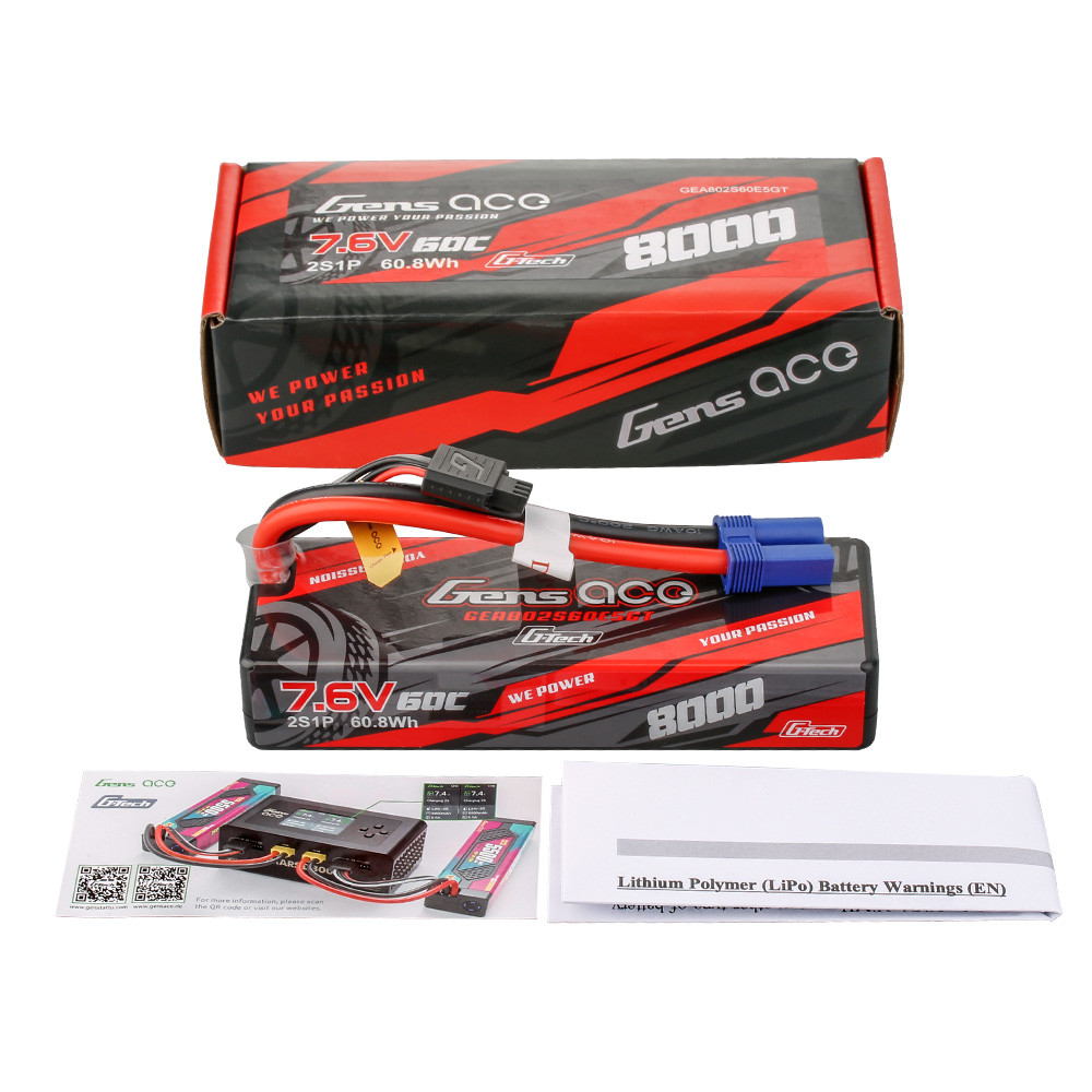 Gens Ace G-Tech 5300mAh 7.4V 100C 2S1P Lipo Su EC5, Modelis - GEA53002S10E5, žema Kaina - Foto 10