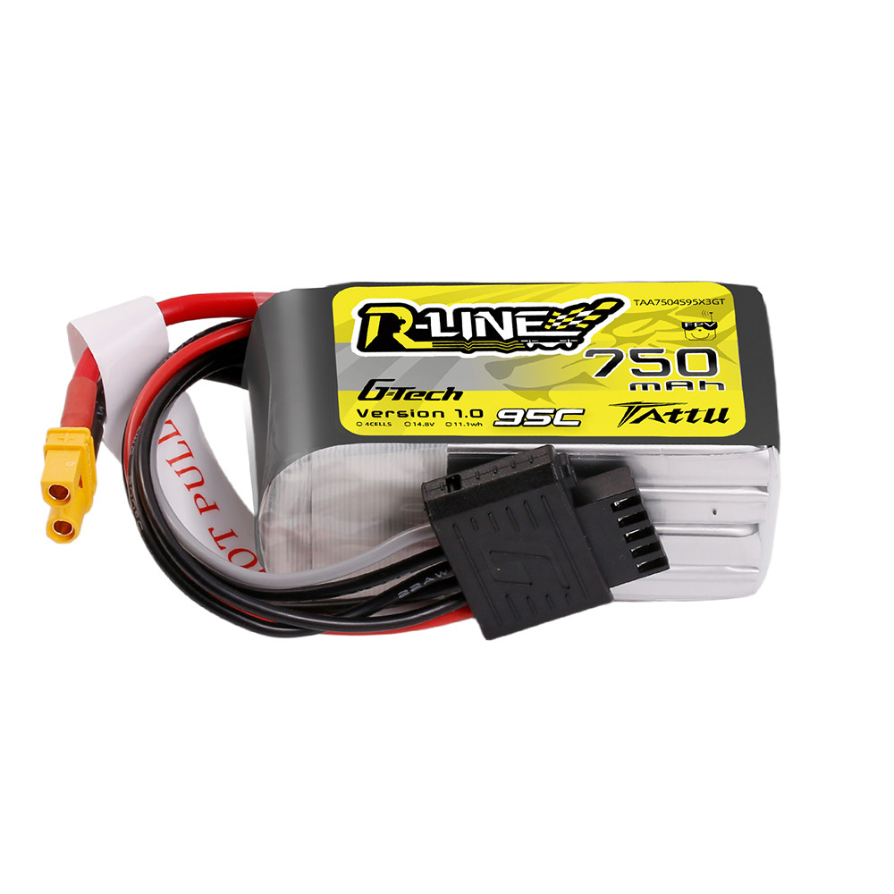 洋楽 G-Rap TOTAL PACKAGE - 4U Tattu 750mAh 4S 95C 14.8V R-Line G-tech Lipo Battery Pack with