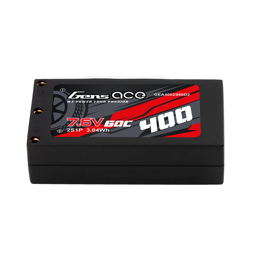 Gens ace 400mAh 2S 60C 7.6V HV Hardcase Lipo Battery with XT-60 Plug