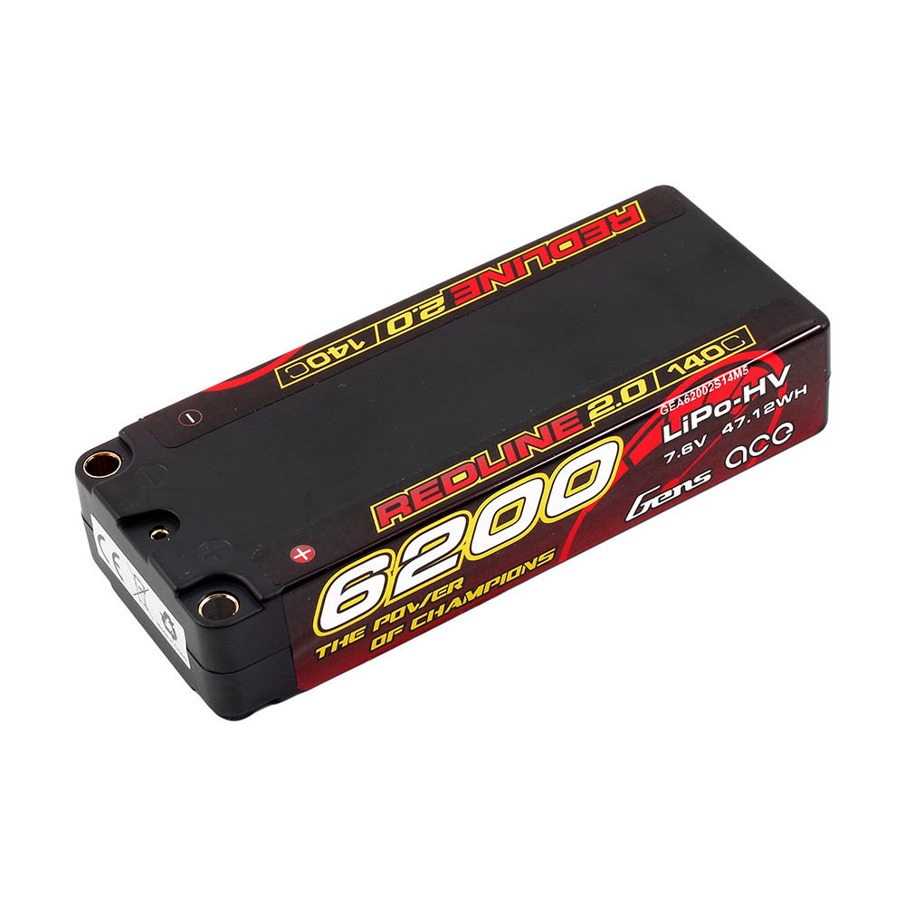 Gens ace 6200mAh 2S1P 140C 7.6V HardCase HV Redline 2.0 Series