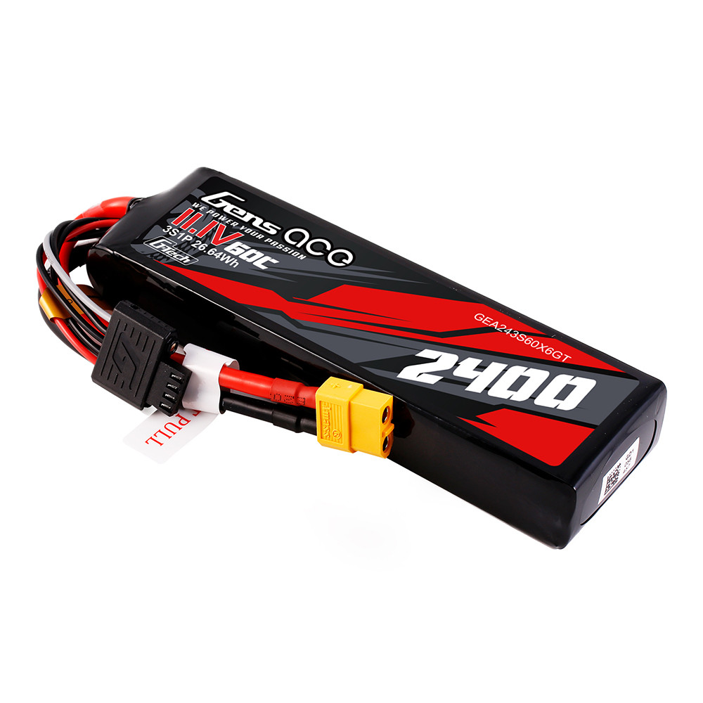 Gens ace 2400mAh 3S1P 60C 11.1 V G-Tech Lipo Battery Pack with