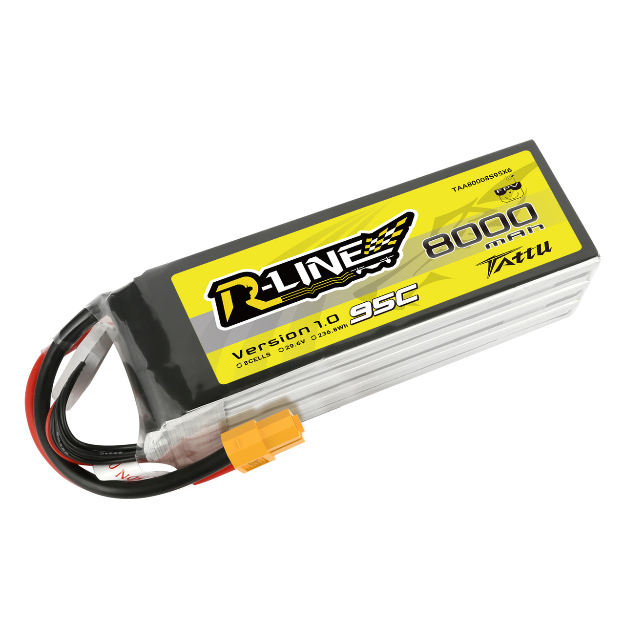 Tattu R-Line 8000mAh 29.6V 8S1P 95C LiPo Battery with XT60