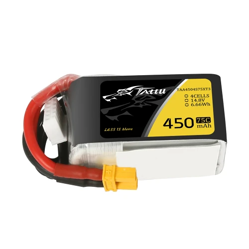 Tattu 450mAh 4S 75C 14.8V Lipo Battery | XT30 Plug | FPV Classic