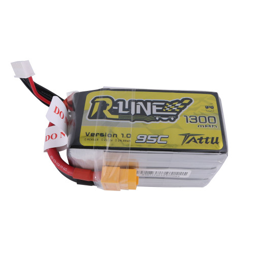 【2個セット】Tattu R-Line1.0 6S 95C 5100mAhリポ Tattu 5100mah 6S 95C 22.2V R-Line Lipo Battery with AS150 Plug