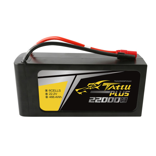 Tattu Plus 22000mAh 22.2V 25C 6S1P Lipo Smart Battery Pack with AS150+XT150 Plug (new version)
