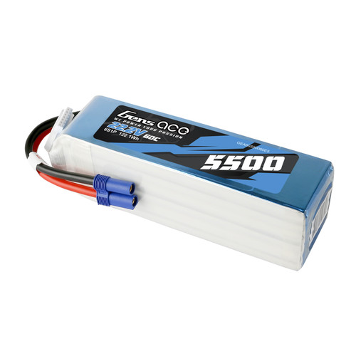Gens ace 5500mAh 22.2V 6S1P 60C Lipo Battery Pack with EC5 Plug