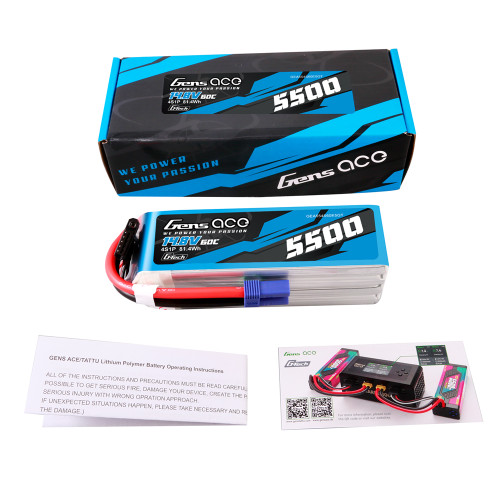 Gens ace G-Tech 3500mAh 2S 7.4V 60C Lipo Battery Pack with XT60 Plug
