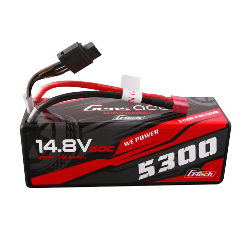 Gens ace 5300mAh 4S 14.8V 60C HardCase G-tech Lipo Battery14# with Deans Plug