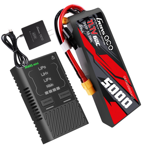 Gens ace G-Tech 5000mAh 11.1V Battery and Imars Mini Charger Bundle