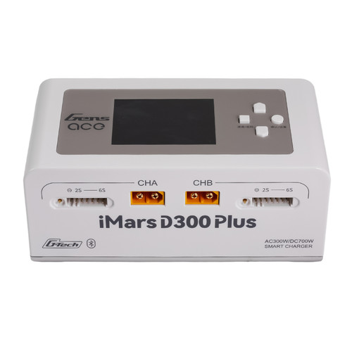 Gens ace iMars D300 Plus Smart Charger | Bluetooth App Control | G-Tech | Dual-Channel White