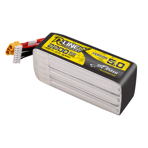 Tattu R-Line Version 5.0 2200mah 6S 150C 22.2V Lipo Battery Pack with XT60 Plug