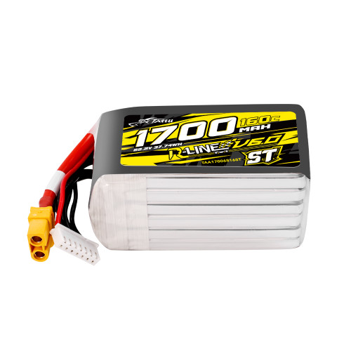Tattu R-Line Version 6.0 1700mAh 6S 160C 22.2V with XT60 Lipo Battery